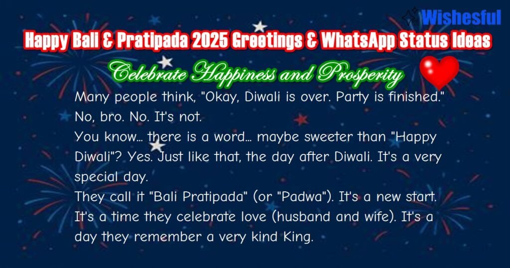 Happy Bali & Pratipada 2025 Greetings & WhatsApp Status